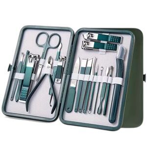 Professional 18-Piece Stainless Steel Manicure & Pedicure Kit with Travel Case